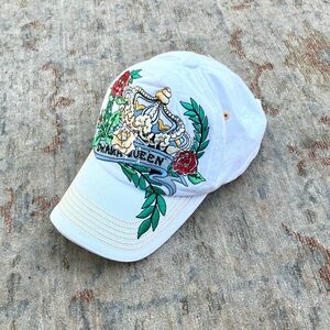 Jolly Roger Drama Queen White Cap Beaded Embroidered Embellished